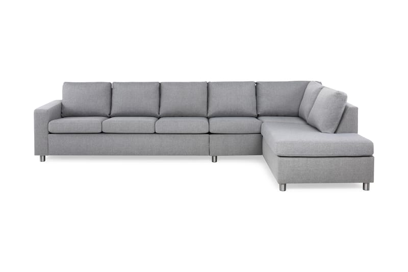 Crazy 5-seters Høyrevendt L-formet Sjeselongsofa i Stoff - Grå - Møbler - Sofaer - Sofa med sjeselong