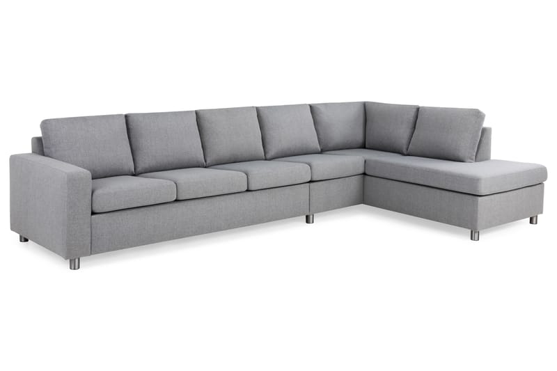 Crazy 5-seters Høyrevendt L-formet Sjeselongsofa i Stoff - Grå - Møbler - Sofaer - Sofa med sjeselong