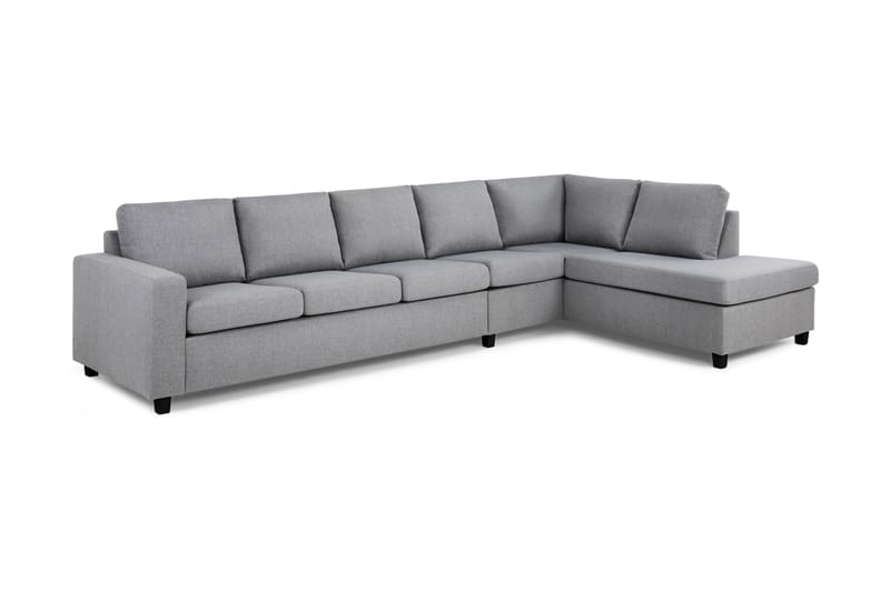 Crazy 5-seters Høyrevendt L-formet Sjeselongsofa i Stoff - Grå - Møbler - Sofaer - Sofa med sjeselong