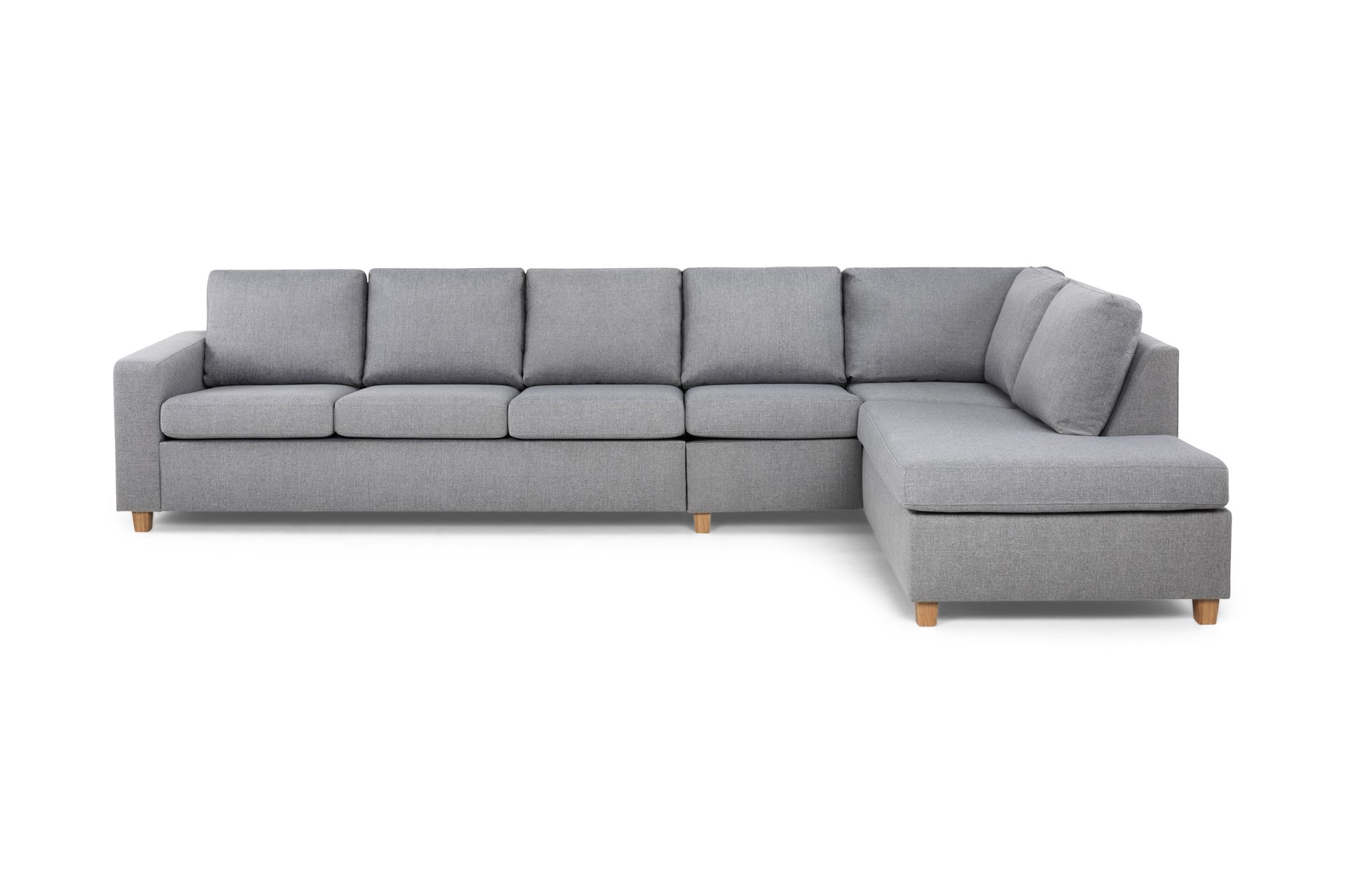 Crazy 5-seters Høyrevendt L-formet Sjeselongsofa i Stoff - Grå - Møbler - Sofaer - Sofa med sjeselong