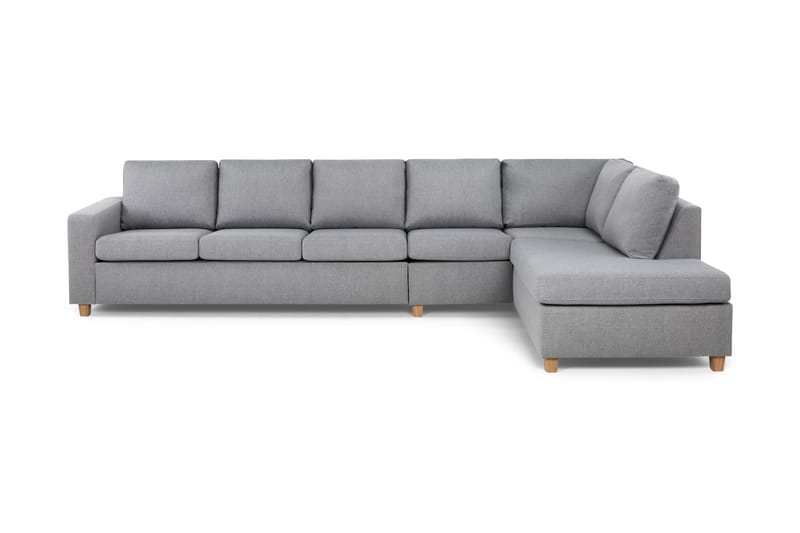Crazy 5-seters Høyrevendt L-formet Sjeselongsofa i Stoff - Grå - Møbler - Sofaer - Sofa med sjeselong