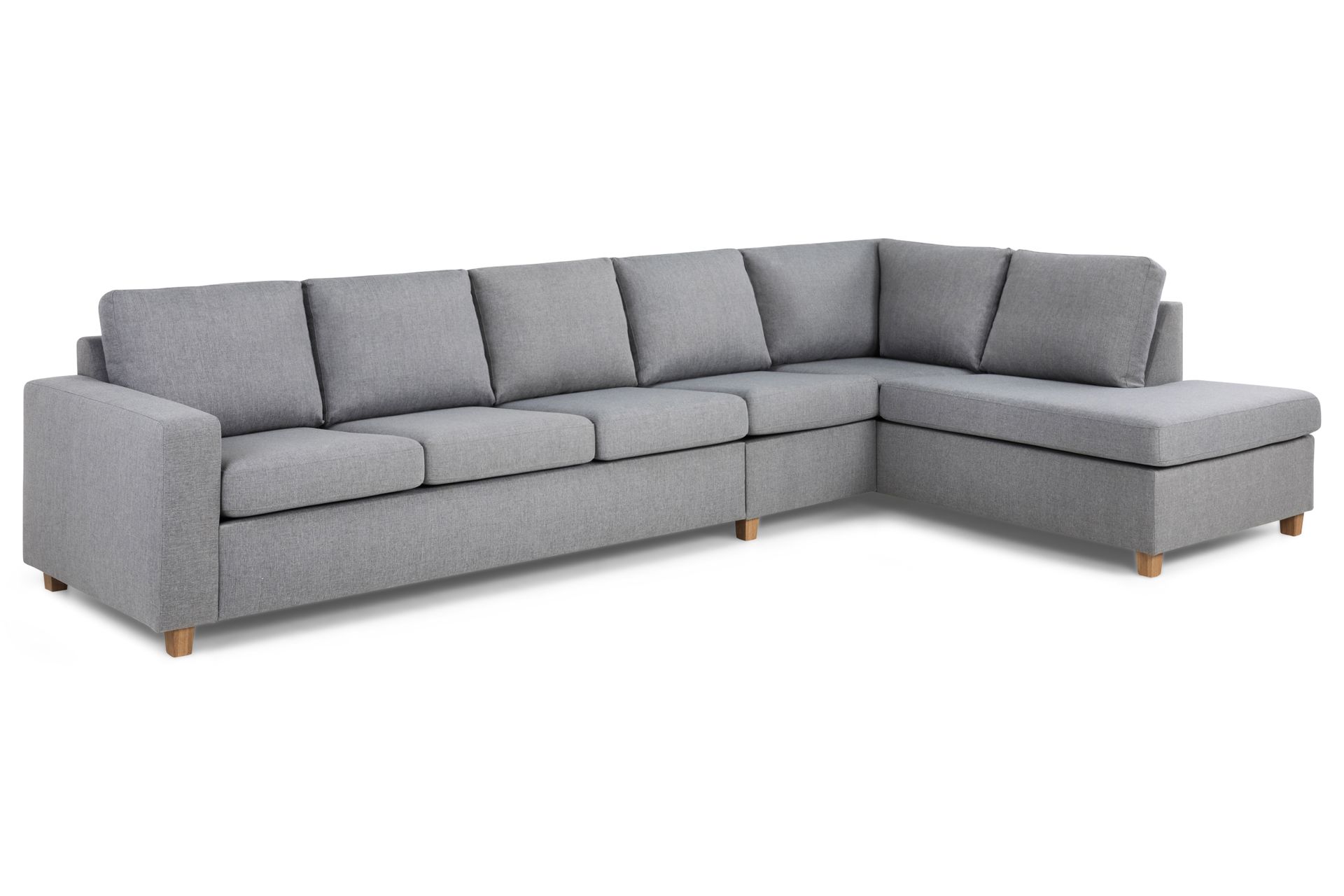 Crazy 5-seters Høyrevendt L-formet Sjeselongsofa i Stoff - Grå - Møbler - Sofaer - Sofa med sjeselong