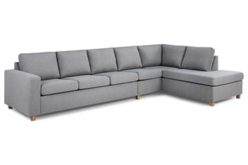 Crazy 5-seters Høyrevendt L-formet Sjeselongsofa i Stoff - Grå - Møbler - Sofaer - Sofa med sjeselong