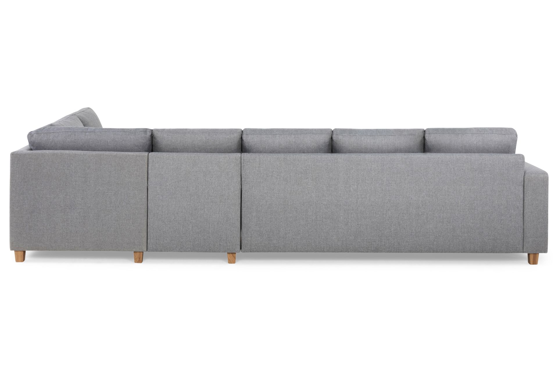 Crazy 5-seters Høyrevendt L-formet Sjeselongsofa i Stoff - Grå - Møbler - Sofaer - Sofa med sjeselong
