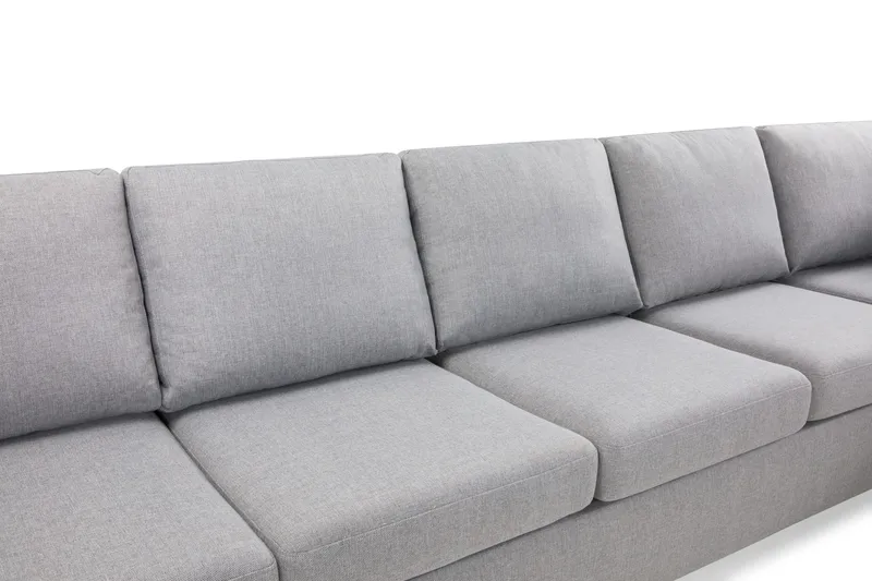 Crazy 5-seters Høyrevendt L-formet Sjeselongsofa i Stoff - Grå - Møbler - Sofaer - Sofa med sjeselong - 4 seters sofa med divan
