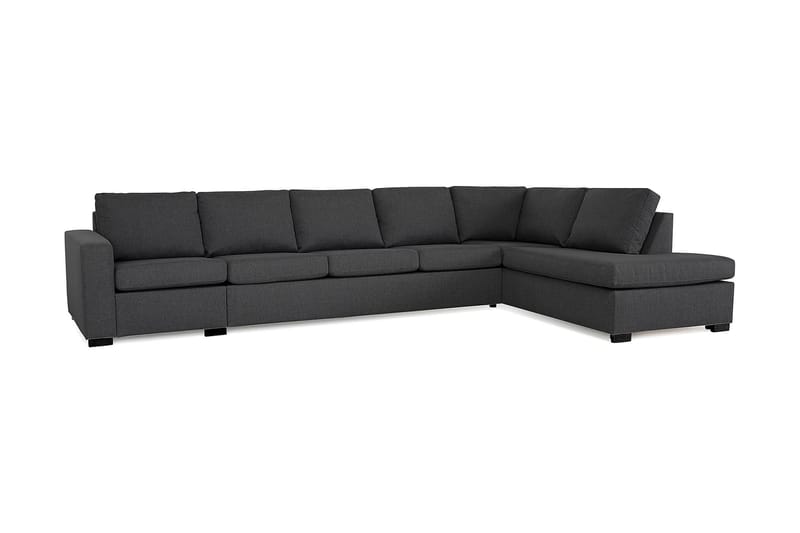 Crazy 5-seters Høyrevendt L-formet Sjeselongsofa i Stoff - Mørk grå - Møbler - Sofaer - Sofa med sjeselong