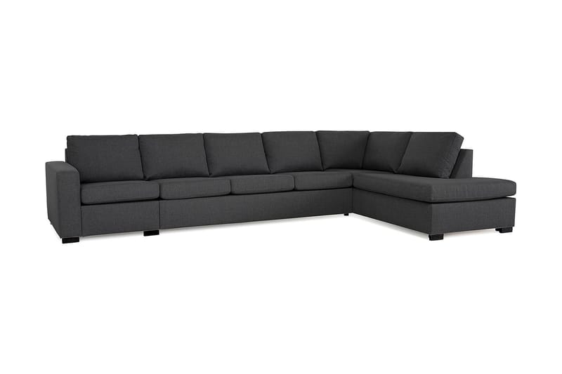 Crazy 5-seters Høyrevendt L-formet Sjeselongsofa i Stoff - Mørk grå - Møbler - Sofaer - Sofa med sjeselong - 4 seters sofa med divan