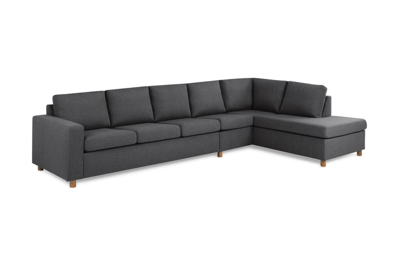 Crazy 5-seters Høyrevendt L-formet Sjeselongsofa i Stoff - Mørk grå - Møbler - Sofaer - Sofa med sjeselong