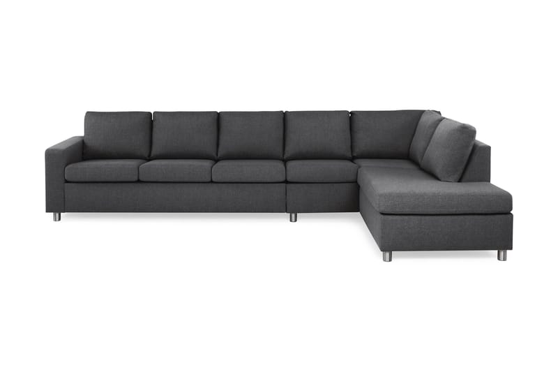 Crazy 5-seters Høyrevendt L-formet Sjeselongsofa i Stoff - Mørk grå - Møbler - Sofaer - Sofa med sjeselong