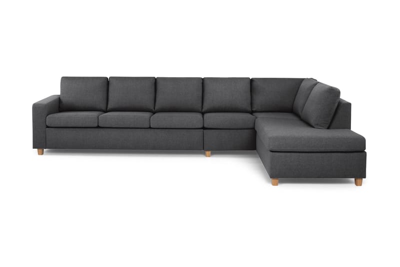 Crazy 5-seters Høyrevendt L-formet Sjeselongsofa i Stoff - Mørk grå - Møbler - Sofaer - Sofa med sjeselong
