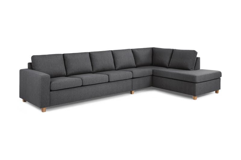 Crazy 5-seters Høyrevendt L-formet Sjeselongsofa i Stoff - Mørk grå - Møbler - Sofaer - Sofa med sjeselong