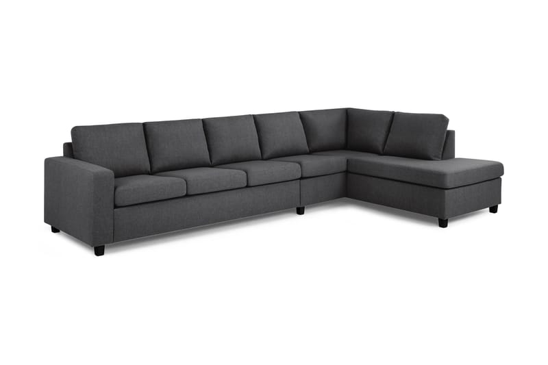 Crazy 5-seters Høyrevendt L-formet Sjeselongsofa i Stoff - Mørk grå - Møbler - Sofaer - Sofa med sjeselong