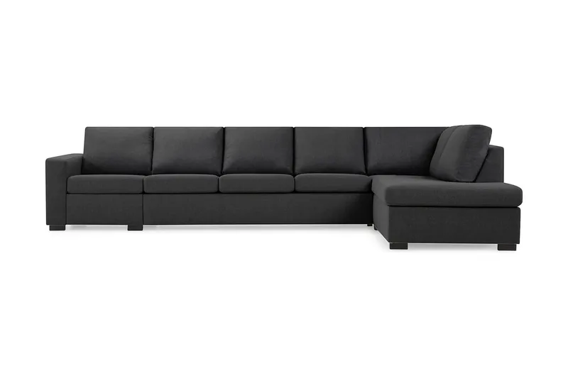 Crazy 5-seters Høyrevendt L-formet Sjeselongsofa i Stoff - Mørk grå - Møbler - Sofaer - Sofa med sjeselong - 4 seters sofa med divan