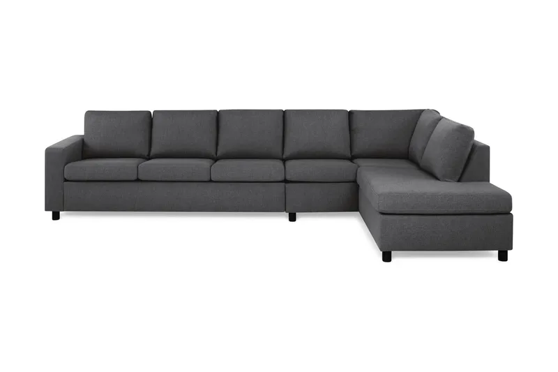 Crazy 5-seters Høyrevendt L-formet Sjeselongsofa i Stoff - Mørk grå - Møbler - Sofaer - Sofa med sjeselong - 4 seters sofa med divan