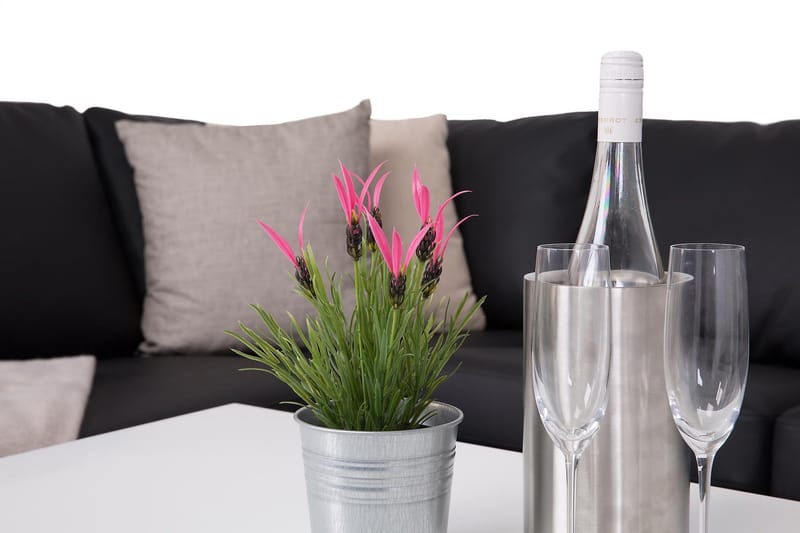 Crazy 5-seters Venstrevendt L-formet Sjeselongsofa i Kunstlær - Svart - Møbler - Sofaer - Sofa med sjeselong - 4 seters sofa med divan