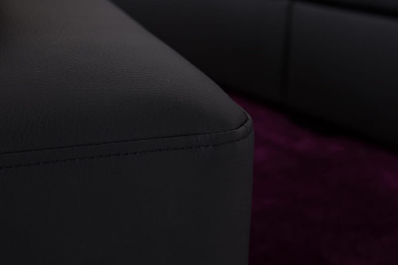 Crazy 5-seters Venstrevendt L-formet Sjeselongsofa i Kunstlær - Svart - Møbler - Sofaer - Sofa med sjeselong - 4 seters sofa med divan