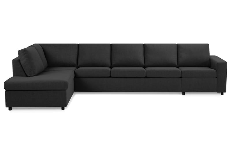 Crazy 5-seters Venstrevendt L-formet Sjeselongsofa i Stoff - Antrasitt - Møbler - Sofaer - Sofa med sjeselong