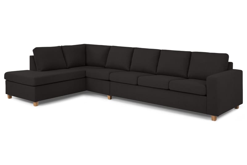Crazy 5-seters Venstrevendt L-formet Sjeselongsofa i Stoff - Antrasitt - Møbler - Sofaer - Sofa med sjeselong