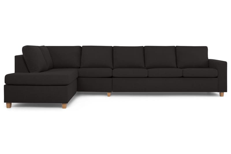Crazy 5-seters Venstrevendt L-formet Sjeselongsofa i Stoff - Antrasitt - Møbler - Sofaer - Sofa med sjeselong