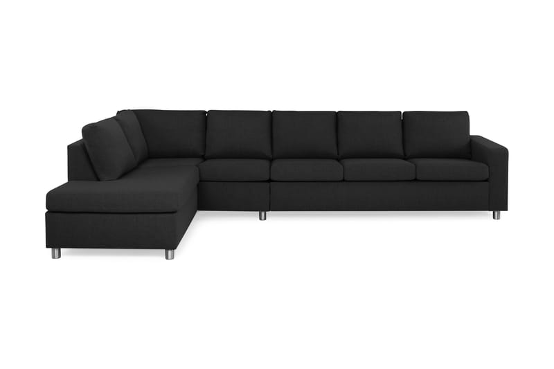 Crazy 5-seters Venstrevendt L-formet Sjeselongsofa i Stoff - Antrasitt - Møbler - Sofaer - Sofa med sjeselong