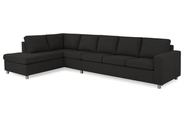 Crazy 5-seters Venstrevendt L-formet Sjeselongsofa i Stoff - Antrasitt - Møbler - Sofaer - Sofa med sjeselong