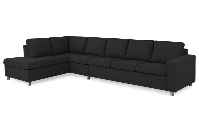 Crazy 5-seters Venstrevendt L-formet Sjeselongsofa i Stoff - Antrasitt - Møbler - Sofaer - Sofa med sjeselong