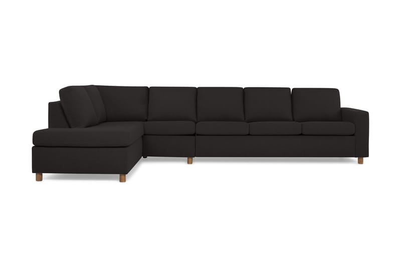 Crazy 5-seters Venstrevendt L-formet Sjeselongsofa i Stoff - Antrasitt - Møbler - Sofaer - Sofa med sjeselong
