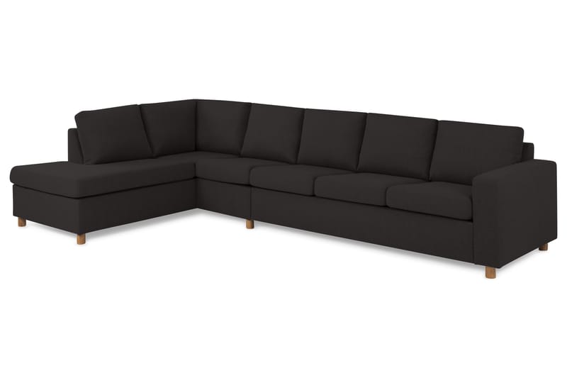 Crazy 5-seters Venstrevendt L-formet Sjeselongsofa i Stoff - Antrasitt - Møbler - Sofaer - Sofa med sjeselong