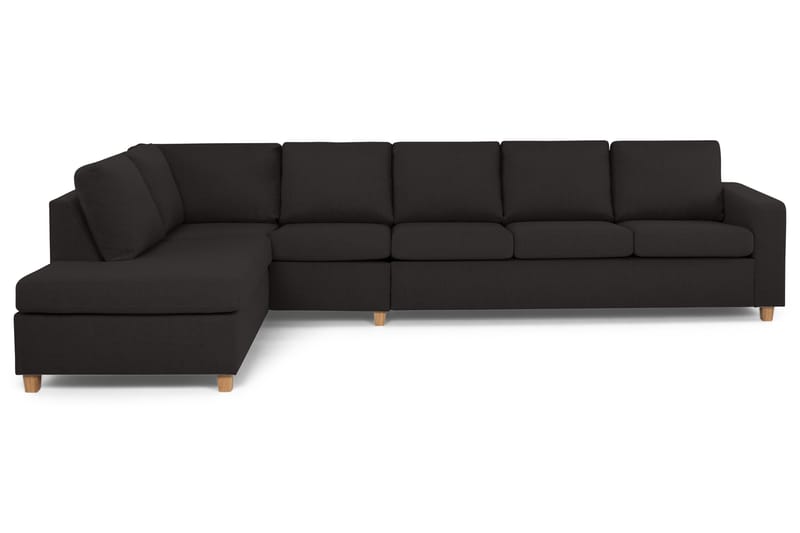 Crazy 5-seters Venstrevendt L-formet Sjeselongsofa i Stoff - Antrasitt - Møbler - Sofaer - Sofa med sjeselong