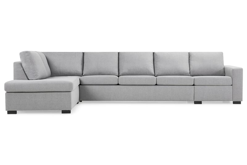Crazy 5-seters Venstrevendt L-formet Sjeselongsofa i Stoff - Grå - Møbler - Sofaer - Sofa med sjeselong