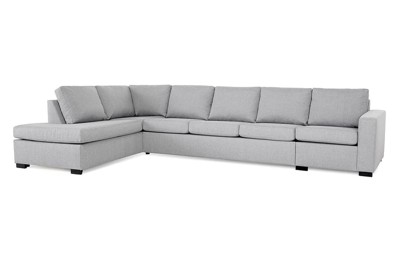 Crazy 5-seters Venstrevendt L-formet Sjeselongsofa i Stoff - Grå - Møbler - Sofaer - Sofa med sjeselong