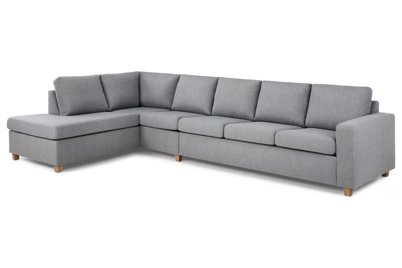 Crazy 5-seters Venstrevendt L-formet Sjeselongsofa i Stoff - Grå - Møbler - Sofaer - Sofa med sjeselong