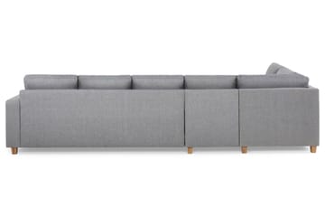 Crazy 5-seters Venstrevendt L-formet Sjeselongsofa i Stoff - Grå - Møbler - Sofaer - Sofa med sjeselong