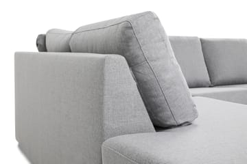 Crazy 5-seters Venstrevendt L-formet Sjeselongsofa i Stoff - Grå - Møbler - Sofaer - Sofa med sjeselong