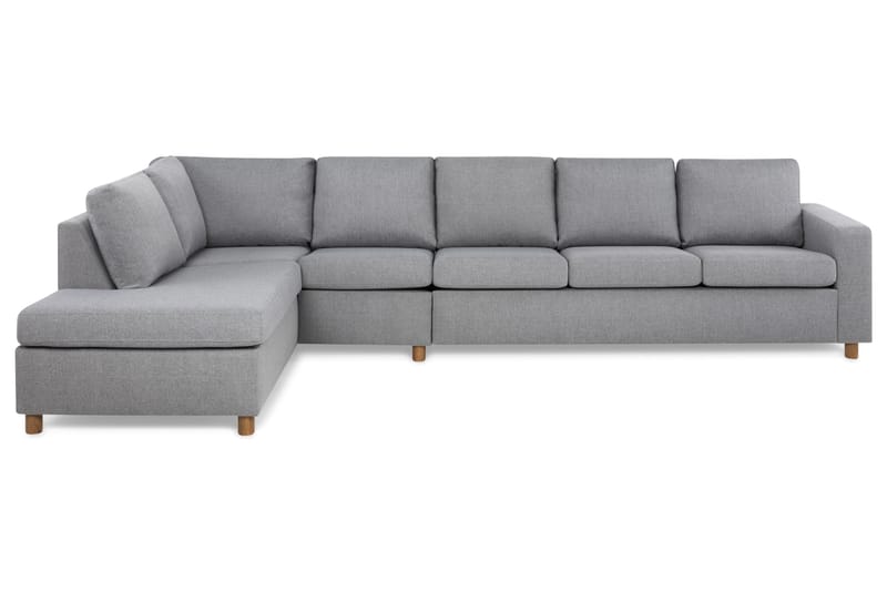 Crazy 5-seters Venstrevendt L-formet Sjeselongsofa i Stoff - Grå - Møbler - Sofaer - Sofa med sjeselong
