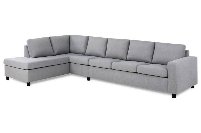Crazy 5-seters Venstrevendt L-formet Sjeselongsofa i Stoff - Grå - Møbler - Sofaer - Sofa med sjeselong - 4 seters sofa med divan