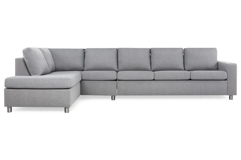 Crazy 5-seters Venstrevendt L-formet Sjeselongsofa i Stoff - Grå - Møbler - Sofaer - Sofa med sjeselong - 4 seters sofa med divan