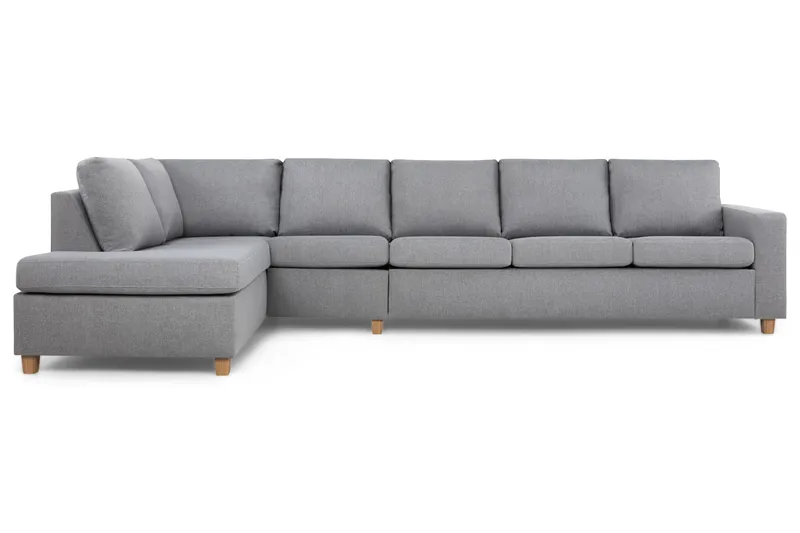 Crazy 5-seters Venstrevendt L-formet Sjeselongsofa i Stoff - Grå - Møbler - Sofaer - Sofa med sjeselong - 4 seters sofa med divan