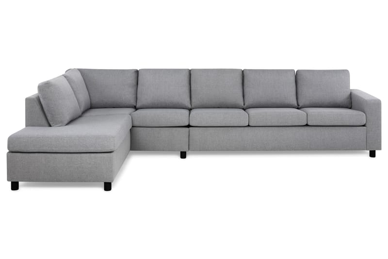 Crazy 5-seters Venstrevendt L-formet Sjeselongsofa i Stoff - Grå - Møbler - Sofaer - Sofa med sjeselong