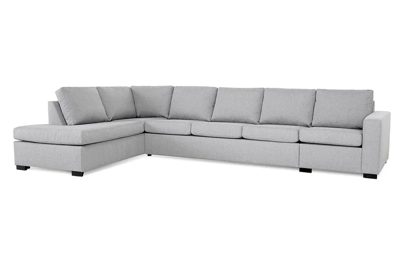Crazy 5-seters Venstrevendt L-formet Sjeselongsofa i Stoff - Grå - Møbler - Sofaer - Sofa med sjeselong - 4 seters sofa med divan