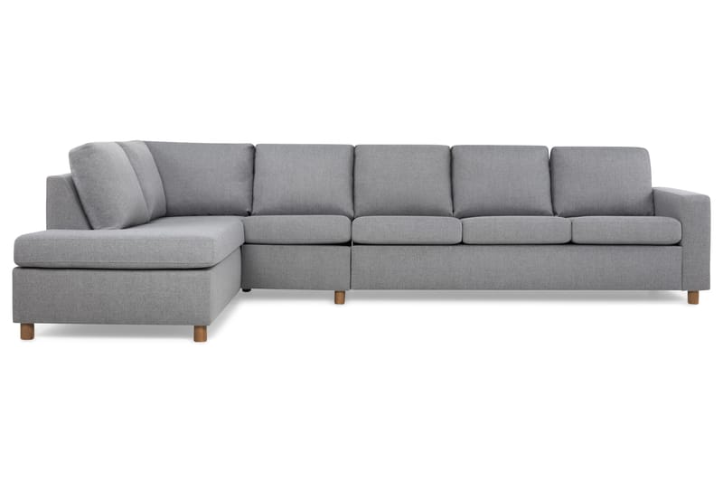 Crazy 5-seters Venstrevendt L-formet Sjeselongsofa i Stoff - Grå - Møbler - Sofaer - Sofa med sjeselong