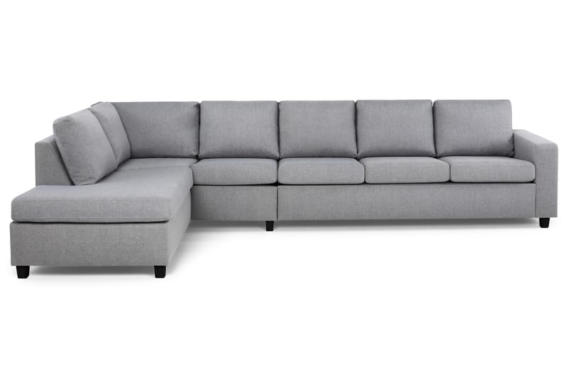 Crazy 5-seters Venstrevendt L-formet Sjeselongsofa i Stoff - Grå - Møbler - Sofaer - Sofa med sjeselong
