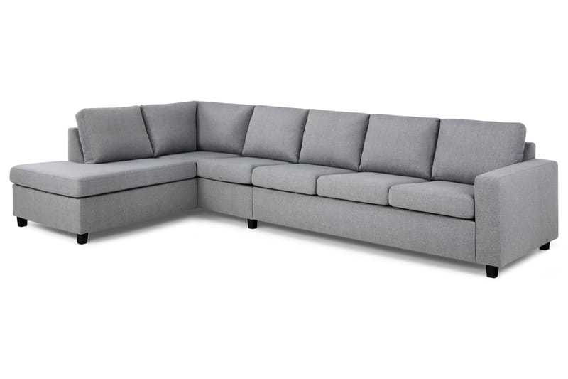 Crazy 5-seters Venstrevendt L-formet Sjeselongsofa i Stoff - Grå - Møbler - Sofaer - Sofa med sjeselong