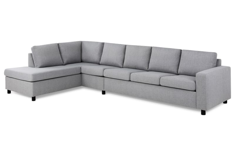 Crazy 5-seters Venstrevendt L-formet Sjeselongsofa i Stoff - Grå - Møbler - Sofaer - Sofa med sjeselong