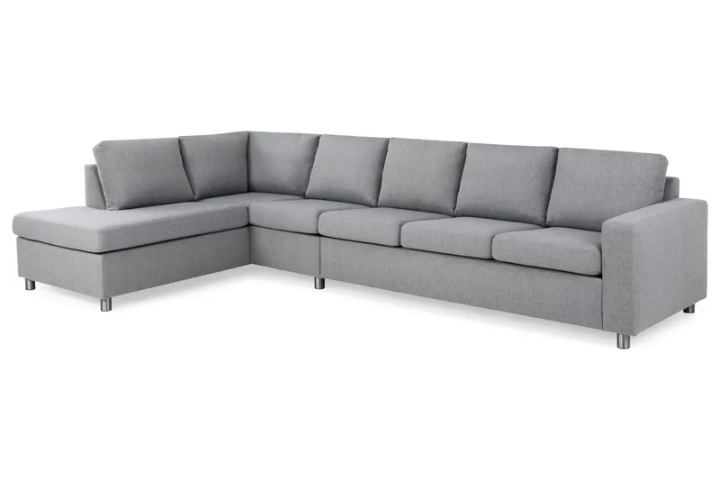 Crazy 5-seters Venstrevendt L-formet Sjeselongsofa i Stoff - Grå - Møbler - Sofaer - Sofa med sjeselong - 4 seters sofa med divan