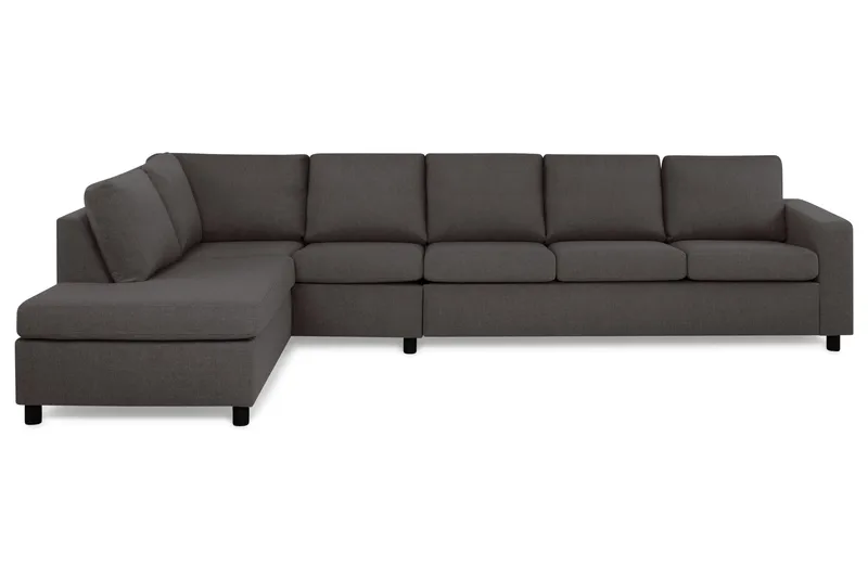 Crazy 5-seters Venstrevendt L-formet Sjeselongsofa i Stoff - Mørk grå - Møbler - Sofaer - Sofa med sjeselong - 4 seters sofa med divan