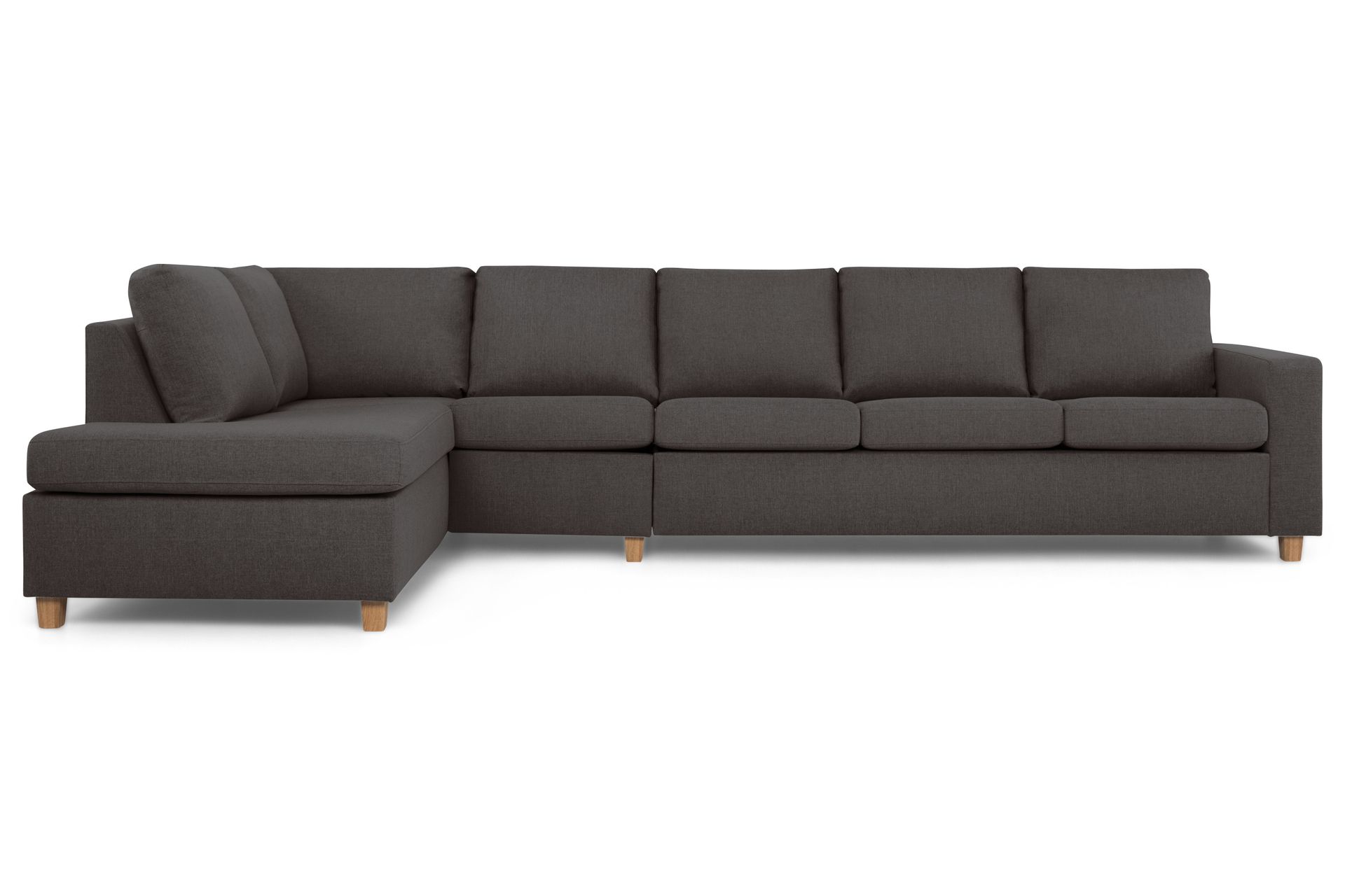 Crazy 5-seters Venstrevendt L-formet Sjeselongsofa i Stoff - Mørk grå - Møbler - Sofaer - Sofa med sjeselong