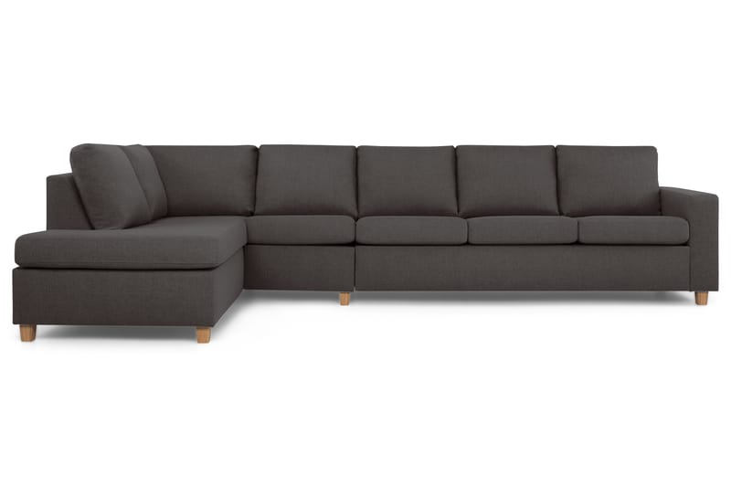 Crazy 5-seters Venstrevendt L-formet Sjeselongsofa i Stoff - Mørk grå - Møbler - Sofaer - Sofa med sjeselong
