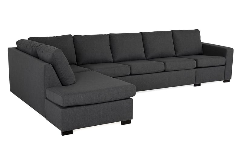 Crazy 5-seters Venstrevendt L-formet Sjeselongsofa i Stoff - Mørk grå - Møbler - Sofaer - Sofa med sjeselong - 4 seters sofa med divan