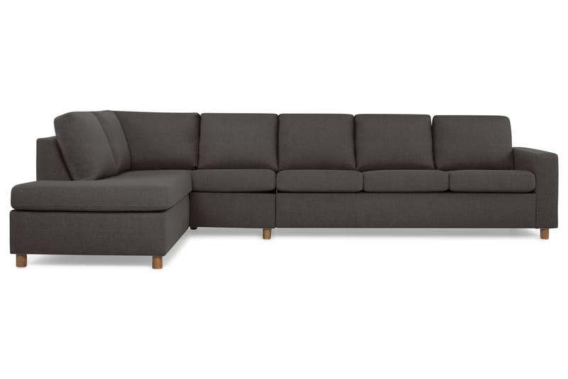 Crazy 5-seters Venstrevendt L-formet Sjeselongsofa i Stoff - Mørk grå - Møbler - Sofaer - Sofa med sjeselong